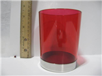 PN7018-96 -Cup plastic red silver bottom 4.25inH