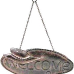 SM109 -Plaque metal welcome western 9.75x5in