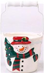 Snowman bucket ceramic