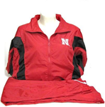 WINDSUITRB-S - NE Husker windsuit red/blk small
