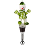 Chr snowman bottle stop green