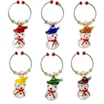 Chr snowman wine glass charms set of 6