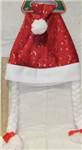 Chr santa hat printed gold w/braids