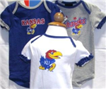 428TDKU-24M - KS Jayhawks onsies 3pk 24mo
