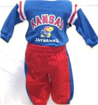 42MKJKU-36 - KS Jayhawks onsie & pants set L/S 3/6mo
