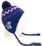 44F6XKU - KS Jayhawks knit cap w tassels
