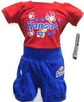 448TLKU-4T - KS Jayhawks top & shorts set 4T