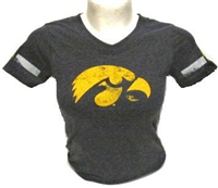 709LLIA-L -IA Hawkeye shirt v-neck grey large