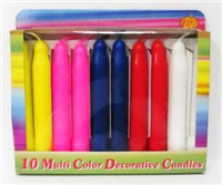 10245 - candles-multi-color-decorative-6inch-10ct
