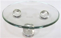 1704C- Candleholder glass plate 4in round