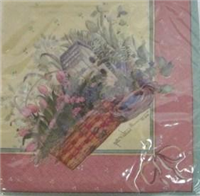 20286N - Napkins beverage basket & birdhouse 20ct