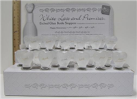 24943 - Wine bottle stopper anniversary etched glass 6 asst