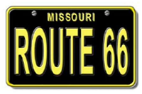 25060MO -MO magnetic postcard license plate route 66