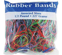465 522 -Rubber bands asst sizes 1/2 pound
