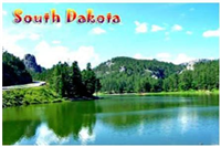 4651SD -SD magnetic postcard waterfront mountain scene
