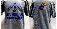 48DHGKU-M - KS Jayhawks tee shirt grey 10/12