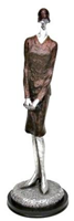54144H -Figure Lady w/Hat 18.5" Silver Bronze