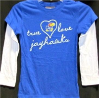 7B05FZKU-S - KS Jayhawks L/S shirt true love youth small