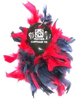ACC1NY/R - Feather cuffs/hair tie chandelle navy/red