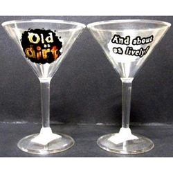 C466 - OTH Martini Glass Plastic Old As Dirt 7in.