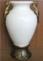 K80750 - vase-white-two-ears-10in
