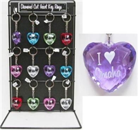 LDHKROM - Omaha keychain diamond cut heart