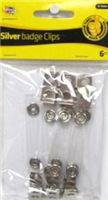 S70665 -Badge Clips Silver 6pc