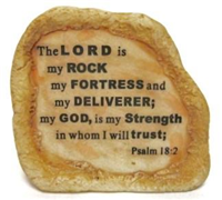 T88002B -Inspirational rock 3.5in Psalm 18:2