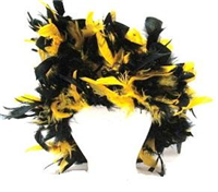 WCM/BL/GO -Feather wig chandelle blk/gold