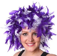 WCM/RE/W - Feather wig chandelle regal purple/wht