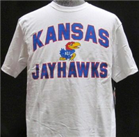 409WVKU-M -KS Jayhawks tee shirt white med