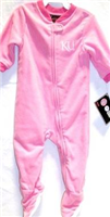41CJ7KU- 36 -KS Jayhawks sleeper pink 3/6mo