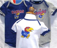 428TDKU-24M - KS Jayhawks onsies 3pk 24mo