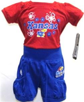 428TLKU-12M - KS Jayhawks top & shorts set 12mo