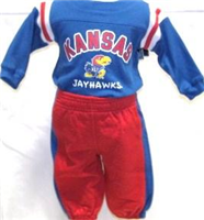 42MKJKU-36 - KS Jayhawks onsie & pants set L/S 3/6mo