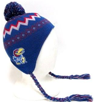 44F6XKU - KS Jayhawks knit cap w tassels