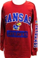 489WXKU-L - KS Jayhawks L/S shirt red 14/16